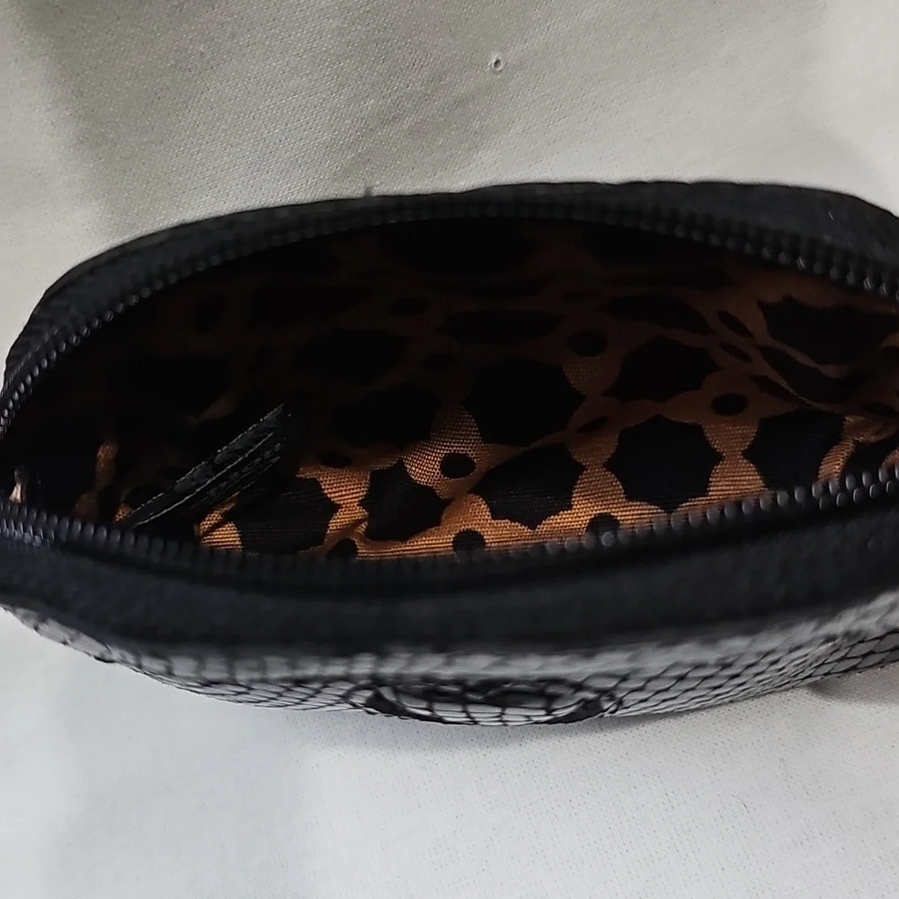 Brighton Black Leather Python Snakeskin Mini Wallet Coin Purse - Picture 5 of 7